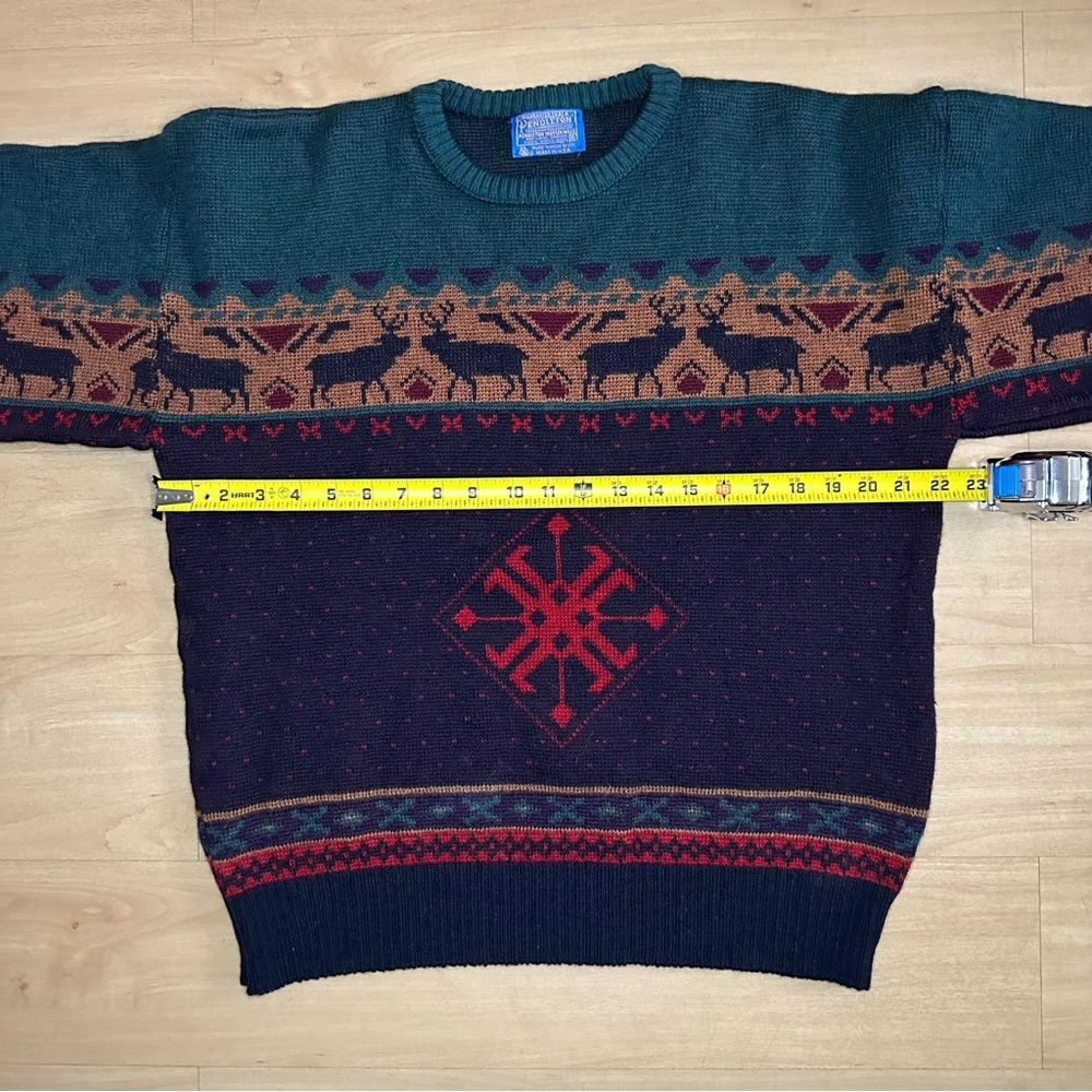Rare Vintage Pendleton Sweater Nordic Deer Men’s Size X-Large Made In USA - Picture 11 of 11